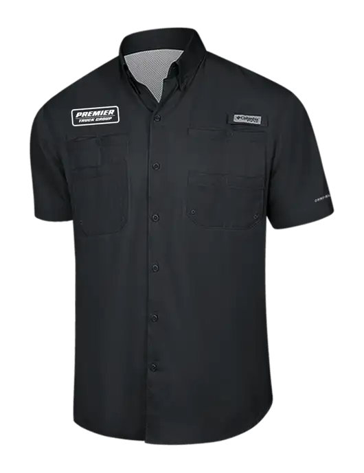Columbia Black PFG Tamiami II Short Sleeve Shirt w/Premier Truck Group Logo