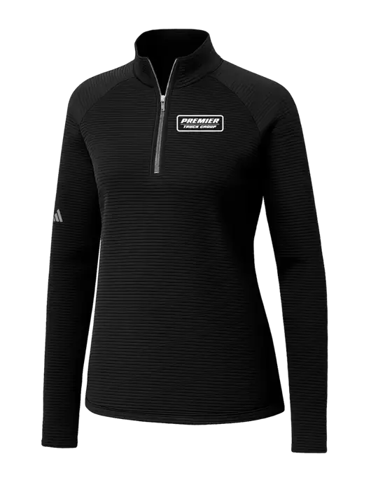Adidas Womens Black Spacer Quarter-Zip Pullover  w/Premier Truck Group Logo