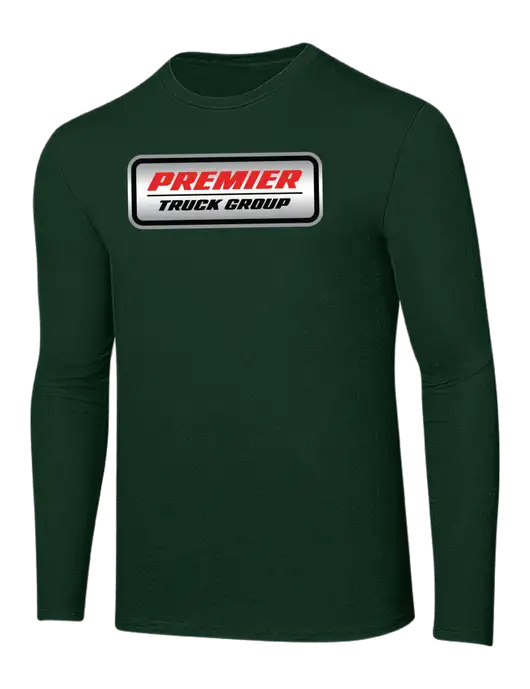 Ring Spun Forest Green 4.5 oz Long Sleeve T-Shirt w/Premier Truck Group Logo