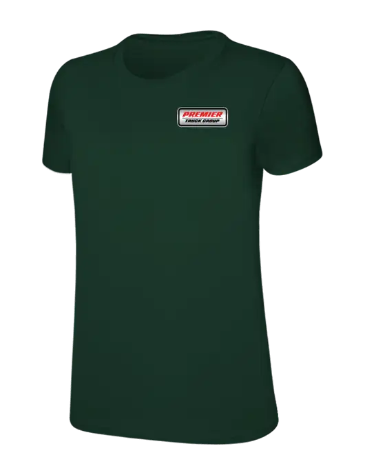 Womens Ring Spun Forest Green 4.5 oz T-Shirt w/Premier Truck Group Logo