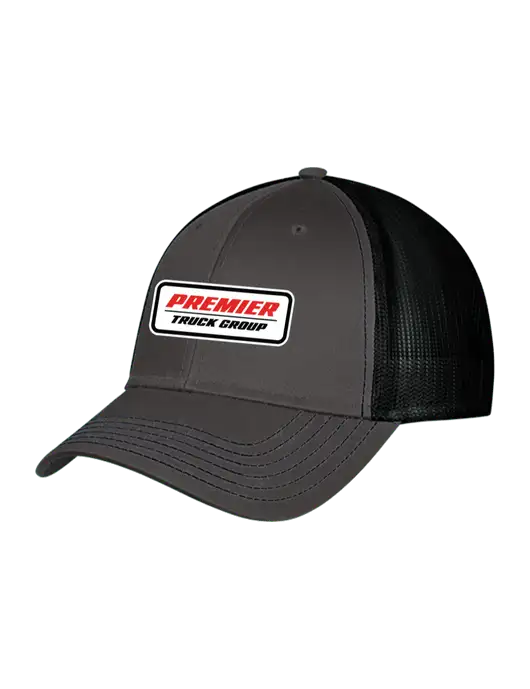 Charcoal & Black Mesh Trucker Cap Snap Back w/Premier Truck Group Logo
