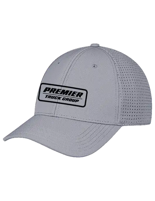 Grey Performance Stretchable Cap Hook & Loop w/Premier Truck Group Logo