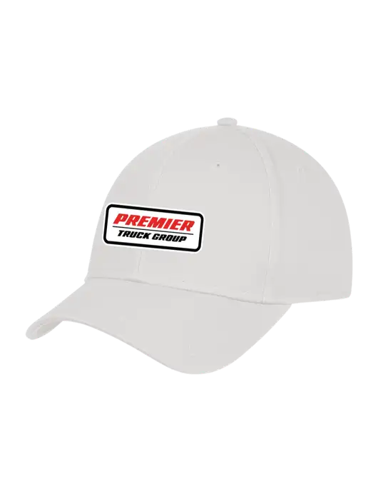 White Structured Cap Hook & Loop w/Premier Truck Group Logo
