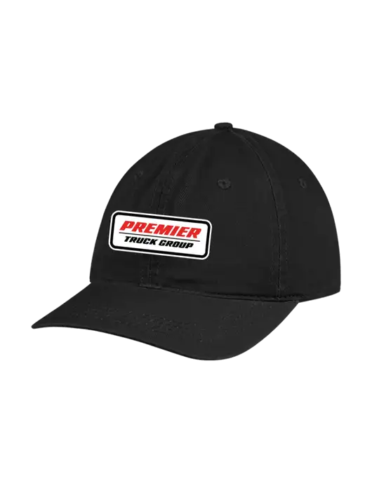 Garment Washed Unstructured Twill Black Cap w/Premier Truck Group Logo