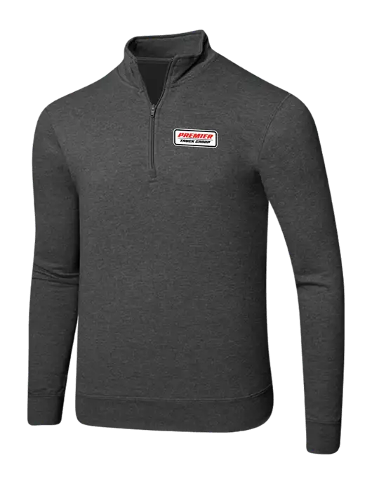 Dark Heather Grey 8.5 oz Ring Spun 1/4 Zip Pullover Sweatshirt w/Premier Truck Group Logo
