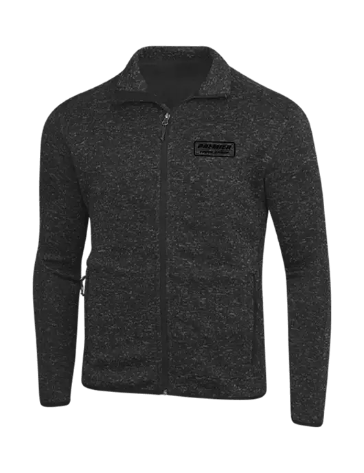 Black Heather Sweater Fleece Jacket w/Premier Truck Group Logo