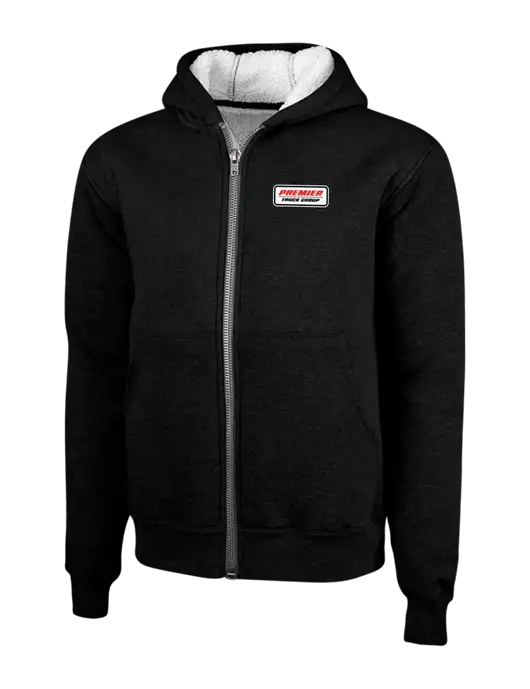 Cornerstone Black Heavyweight Sherpa Lined Hooded Fleece Jacket w/Premier Truck Group Logo
