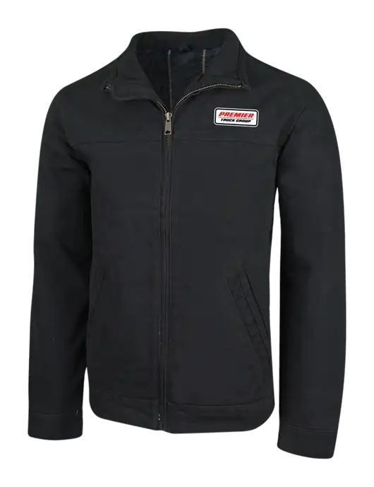 Cornerstone Black Washed Duck Cloth Flannel Lined Work Jacket w/Premier Truck Group Logo