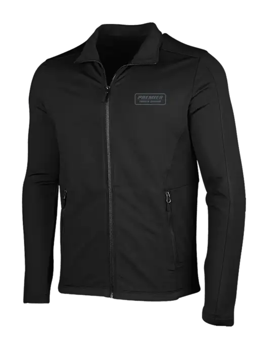 Deep Black Grid Fleece Jacket w/Premier Truck Group Logo