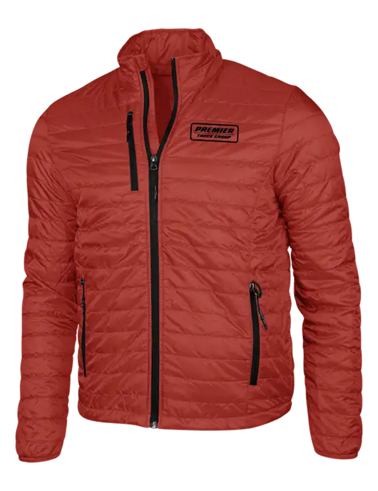 Dark Red Puffy Packable Jacket w/Premier Truck Group Logo