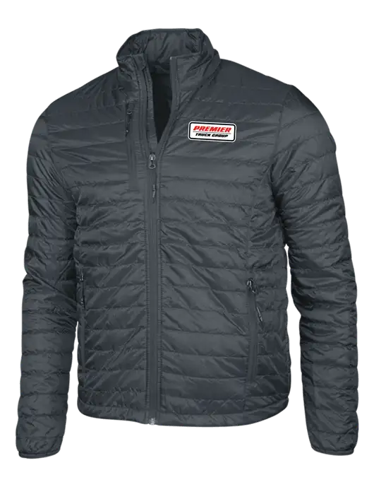 Dark Grey Puffy Packable Jacket w/Premier Truck Group Logo
