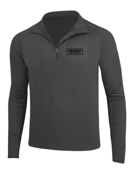 Charcoal Grey Sport Wick Stretch 1/4 Zip Pullover w/Premier Truck Group Logo