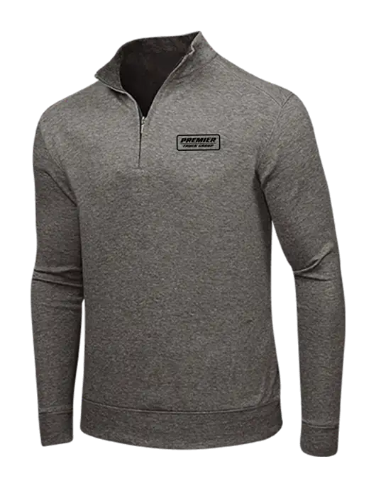 Charcoal Heather/Medium Heather Grey Interlock 1/4 Zip w/Premier Truck Group Logo
