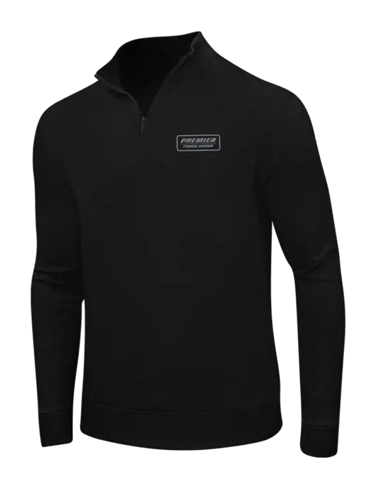 Deep Black/Charcoal Heather Interlock 1/4 Zip w/Premier Truck Group Logo