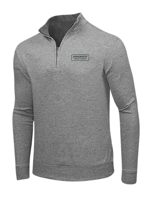 Medium Heather Grey/Charcoal Heather Interlock 1/4 Zip w/Premier Truck Group Logo