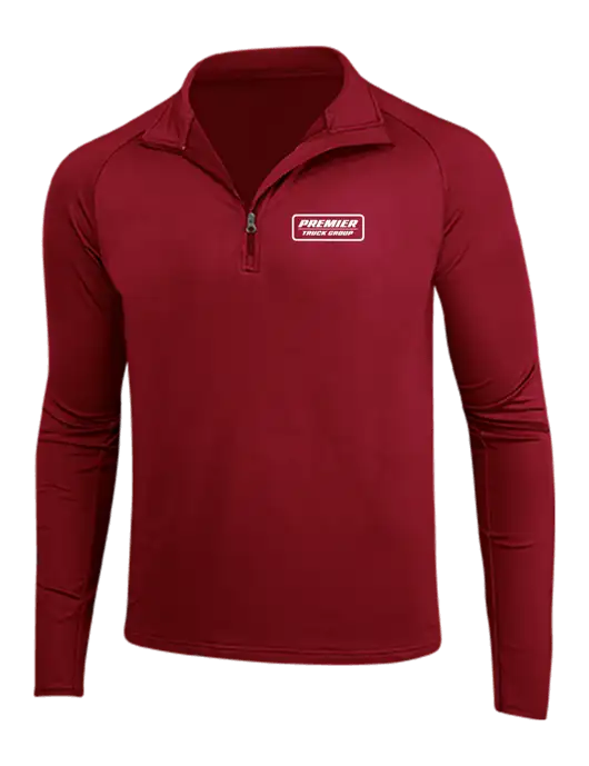 Red Sport Wick Stretch 1/4 Zip Pullover w/Premier Truck Group Logo
