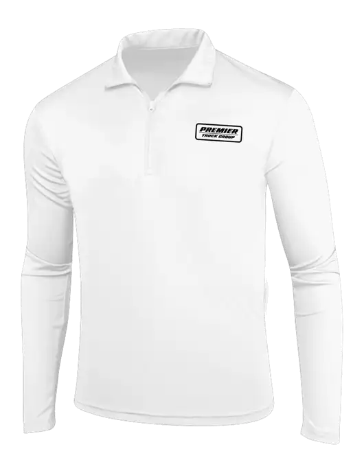 White PosiCharge Competitor 1/4 Zip Pullover w/Premier Truck Group Logo