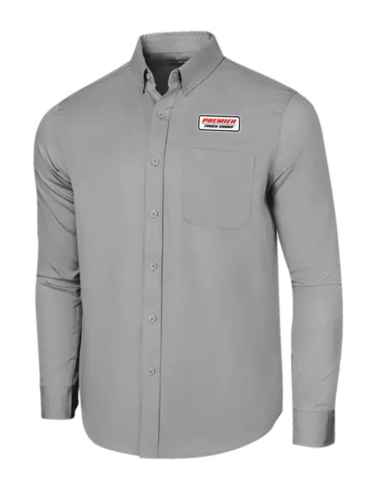 Long Sleeve Light Grey Superpro React Twill Shirt w/Premier Truck Group Logo