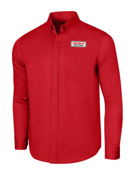 Long Sleeve Red Superpro React Twill Shirt w/Premier Truck Group Logo