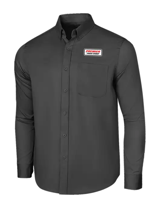 Long Sleeve Dark Grey Superpro React Twill Shirt w/Premier Truck Group Logo