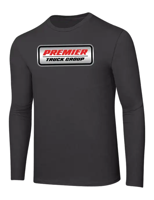Ring Spun Charcoal 4.5 oz Long Sleeve T-Shirt w/Premier Truck Group Logo