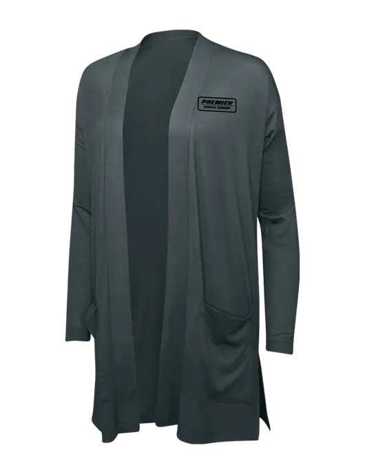 Smoke Grey Womens Concept Long Pocket Cardigan w/Premier Truck Group Logo