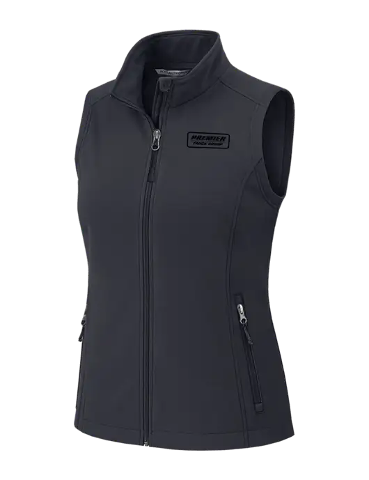 Charcoal Grey Womens Core Soft Shell Vest w/Premier Truck Group Logo