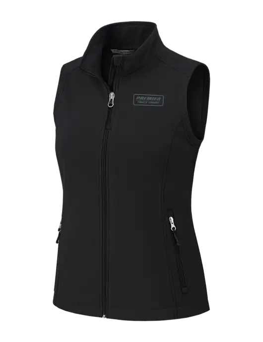 Black Womens Core Soft Shell Vest w/Premier Truck Group Logo
