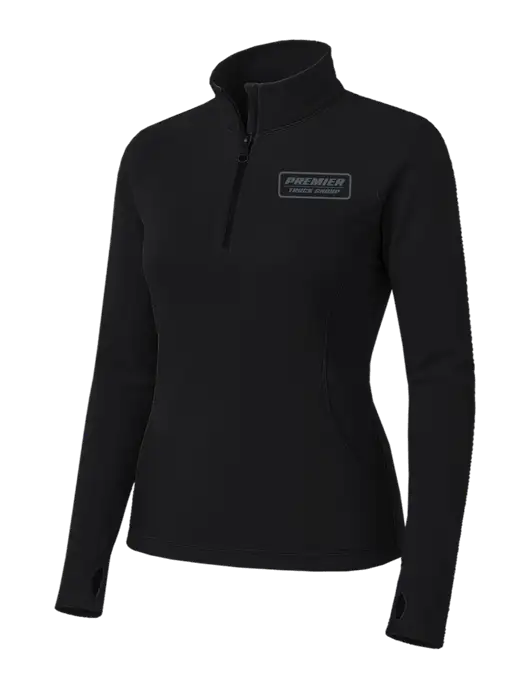 Womens Black Sport Wick Stretch 1/4 Zip Pullover w/Premier Truck Group Logo
