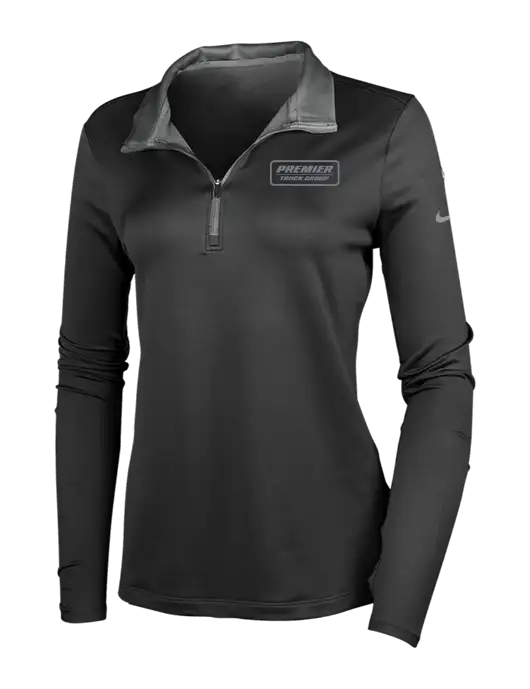 NIKE Black/Dark Grey Womens Dry-Fit Stretch 1/2 Zip Cover-Up w/Premier Truck Group Logo
