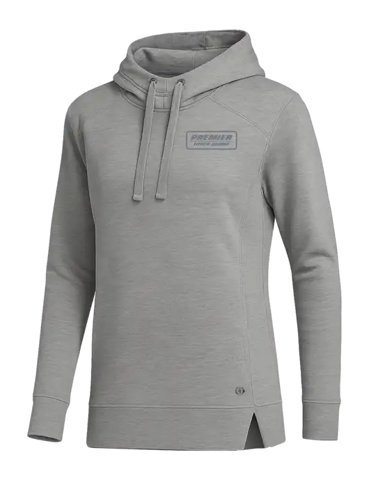 OGIO Heather Grey Womens Luuma Pullover Fleece Hoodie w/Premier Truck Group Logo