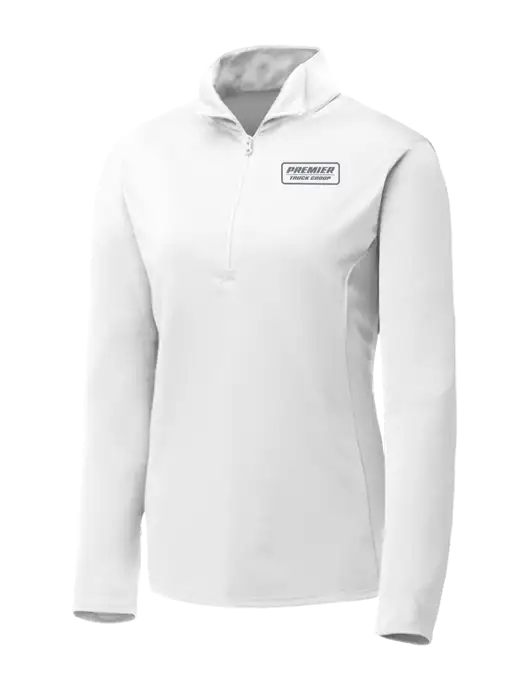 White Womens Posicharge Competitor ¼ Zip Pullover w/Premier Truck Group Logo