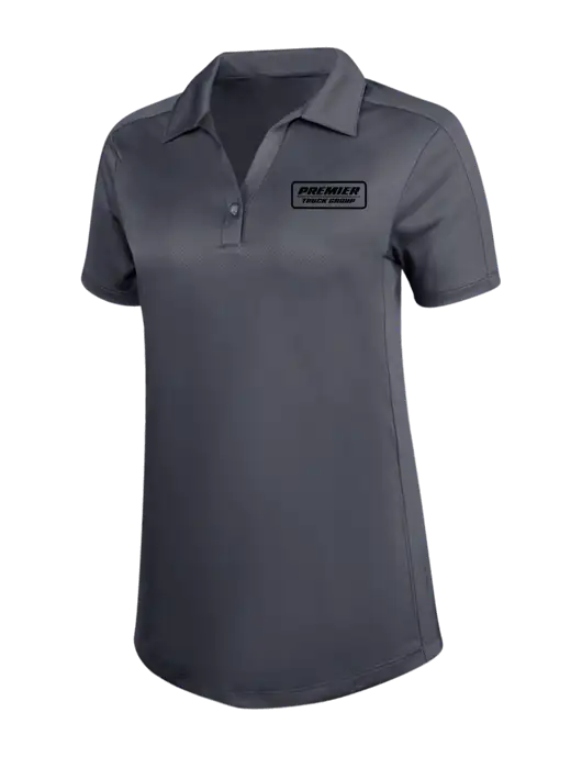 Womens Dark Grey Diamond Jacquard Polo w/Premier Truck Group Logo