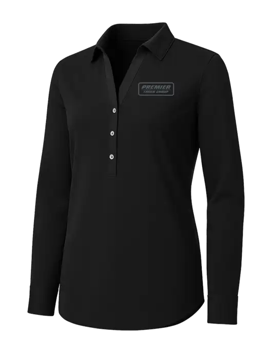 Womens Black City Stretch Shirt w/Premier Truck Group Logo