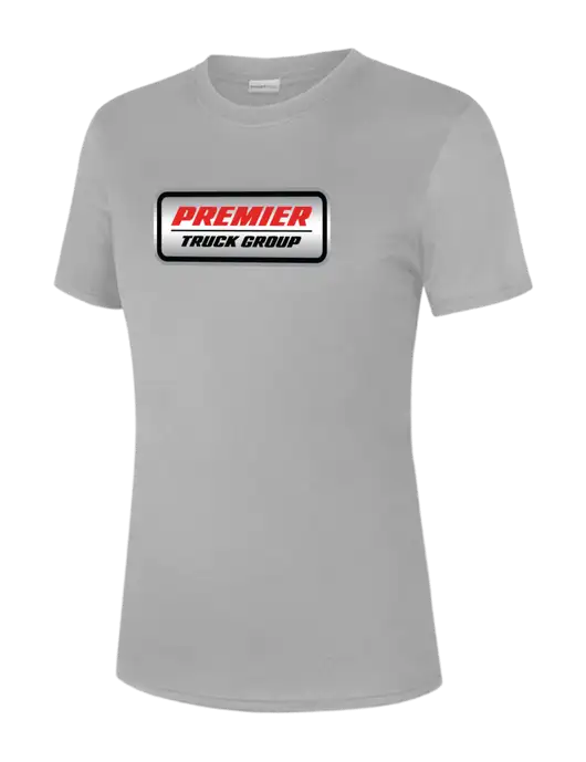  Womens Light Grey PosiCharge Competitor Tee w/Premier Truck Group Logo
