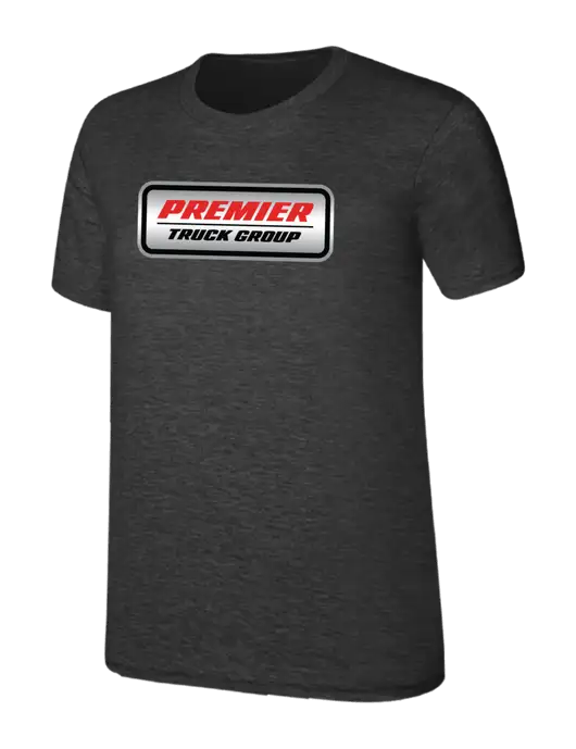 Womens Ring Spun Dark Heather Grey 4.5 oz T-Shirt w/Premier Truck Group Logo
