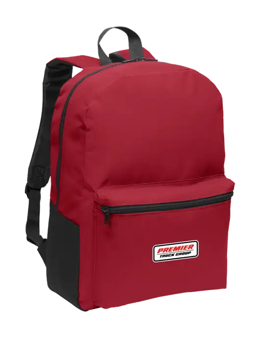 Casual Red Lightweight Laptop Backpack w/Premier Truck Group Logo