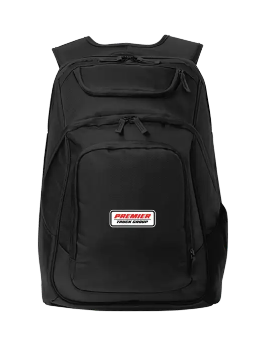 Executive Black Laptop Backpack w/Premier Truck Group Logo