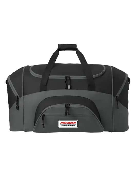 Standard Colorblock Black/Dark Grey Sport Duffel w/Premier Truck Group Logo