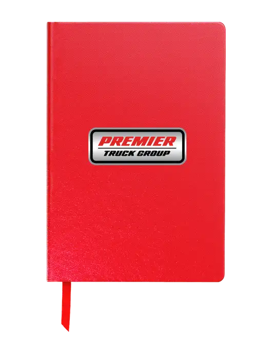 Achieve Red Hardcover Journal, 5.5 x 8.37 w/Premier Truck Group Logo