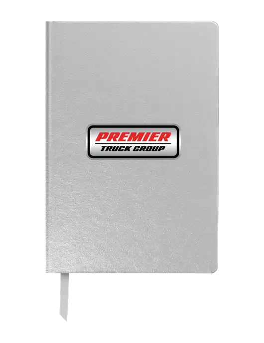 Achieve Silver Hardcover Journal, 5.5 x 8.37 w/Premier Truck Group Logo