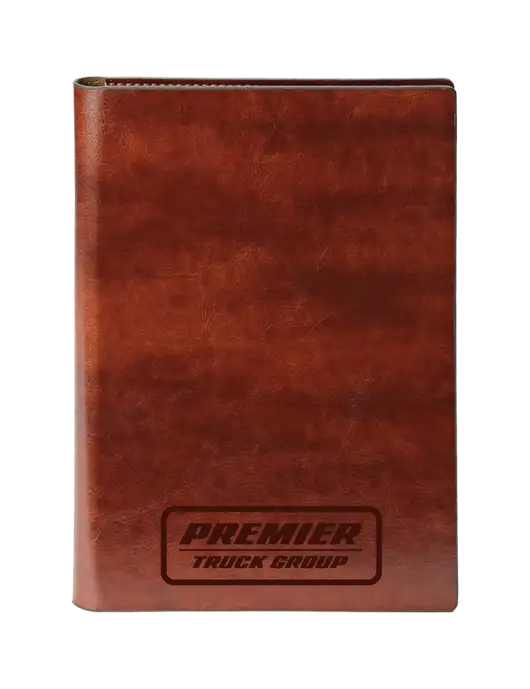 Fabrizio Brown 7 x 9.625 Padfolio & Notepad w/Premier Truck Group Logo