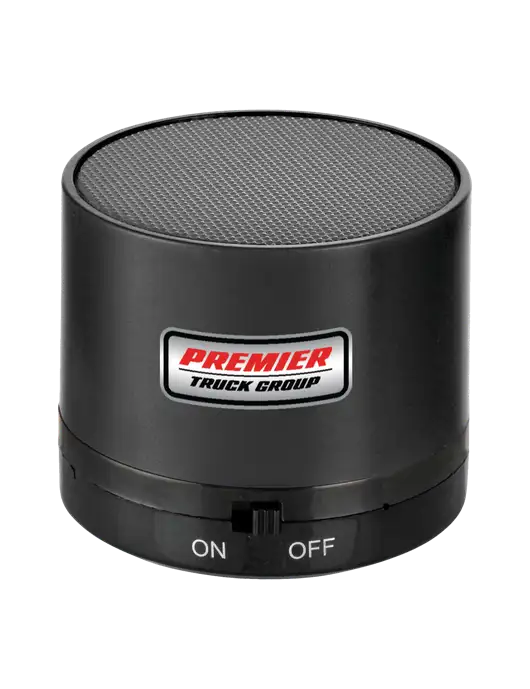 Black Cylinder Bluetooth Speaker w/Premier Truck Group Logo