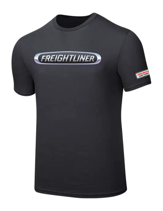 Seriously Soft Charcoal T-Shirt w/Freightliner Logo, Premier Truck Group Logo