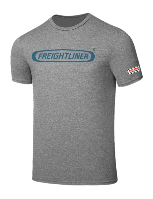 Seriously Soft Grey Frost T-Shirt w/Freightliner Logo, Premier Truck Group Logo