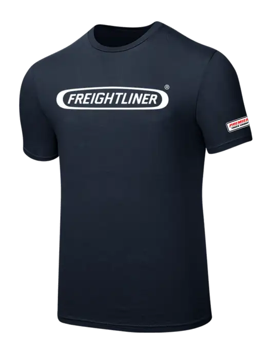 Seriously Soft Navy T-Shirt w/Freightliner Logo, Premier Truck Group Logo