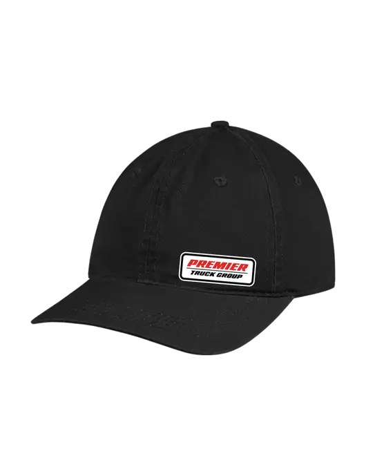 Garment Washed Unstructured Twill Black Cap w/Premier Truck Group Logo