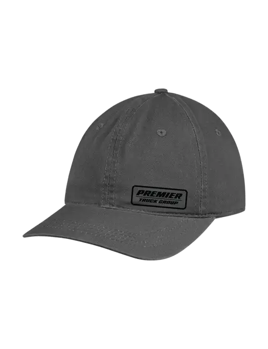 Garment Washed Unstructured Twill Charcoal Cap w/Premier Truck Group Logo