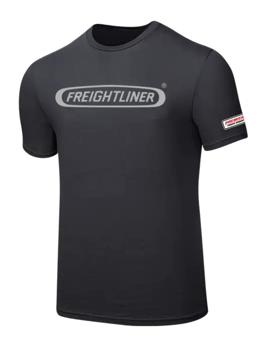 Seriously Soft Charcoal T-Shirt w/Freightliner Logo, Premier Truck Group Logo