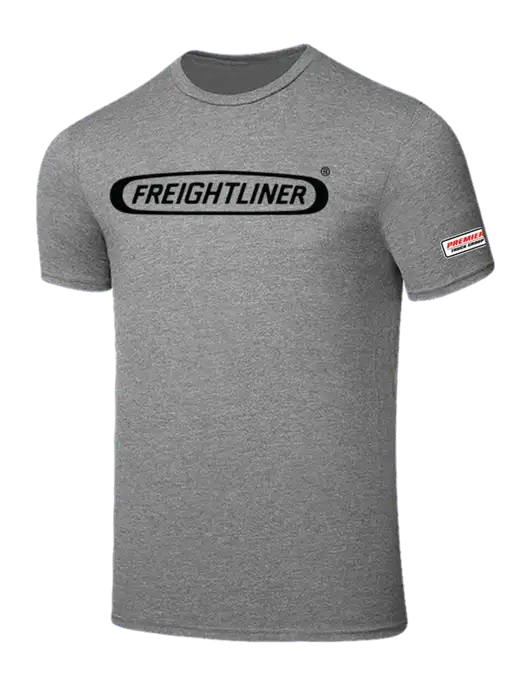 Seriously Soft Grey Frost T-Shirt w/Freightliner Logo, Premier Truck Group Logo
